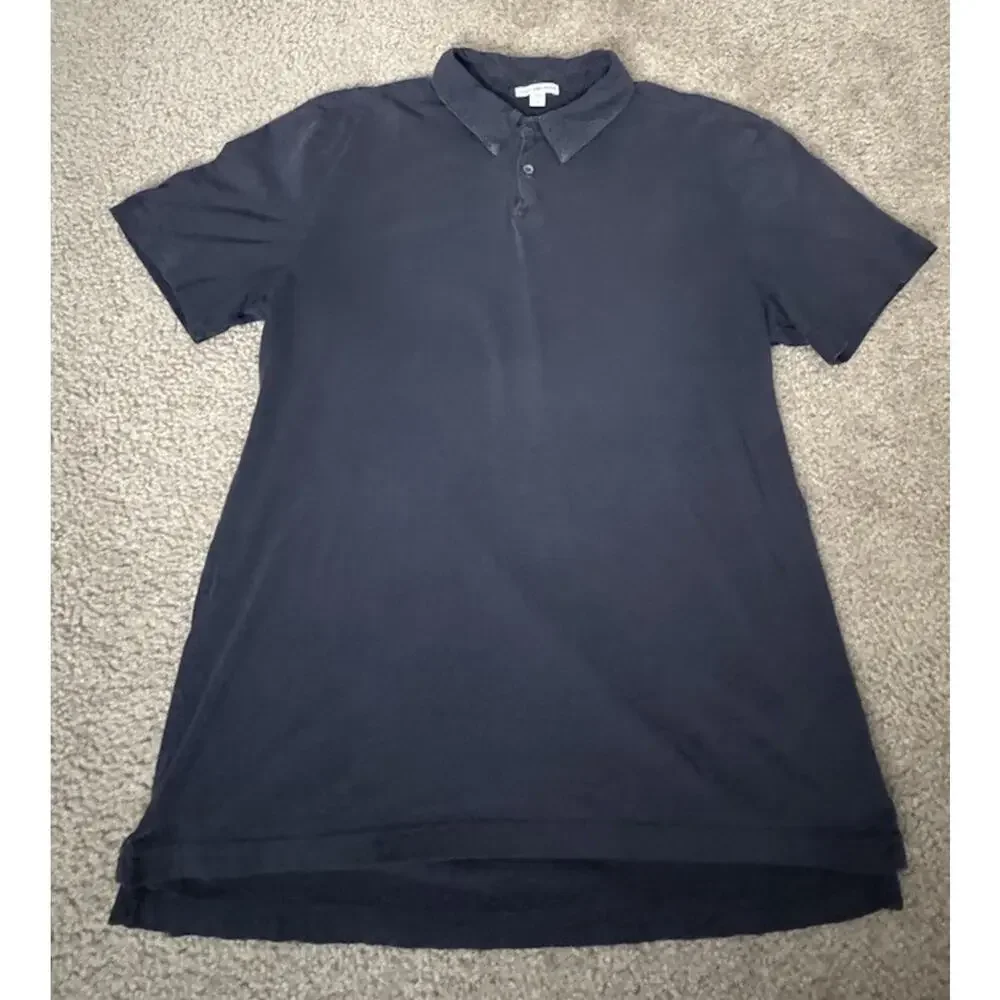 James Perse Shirt Lot of 2 Size 3 Gray Long Sleeve Blue Polo USA Made Cotton - Picture 3 of 12